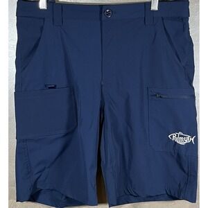 Palmyth Fishing Shorts Men's Large Blue Navy Cargo Utility Pockets Quick Dry